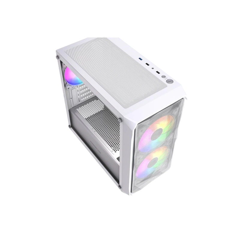 Компьютерный корпус Powercase Mistral Micro A3W TG ARGB V2 White (CMMAW-A3-V2)