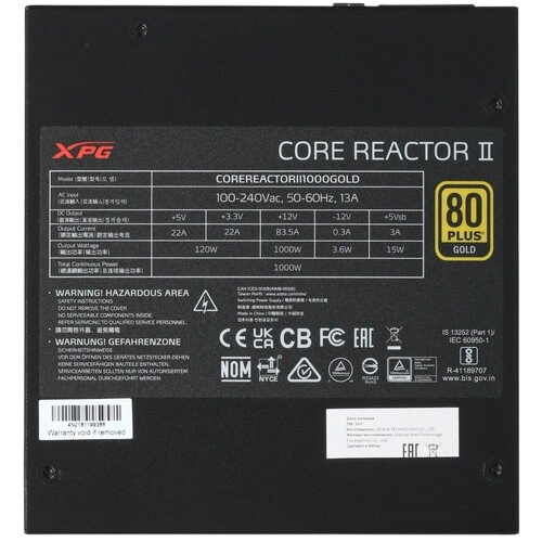 Блок питания ADATA XPG 1000W CORE REACTOR II 1000 (COREREACTORII1000G-BKCEU) 16 Pin (PCIe 5.0 Connector Cable Details)