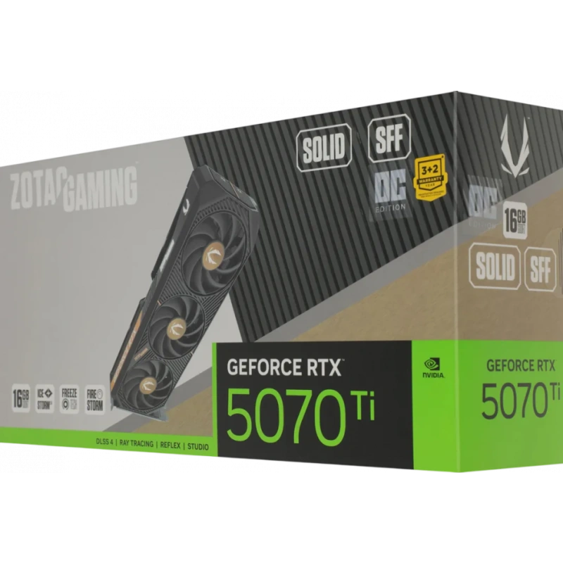 Видеокарта ZOTAC (ZT-B50710J3-10P) GeForce RTX 5070 Ti 16GB SOLID SFF OC