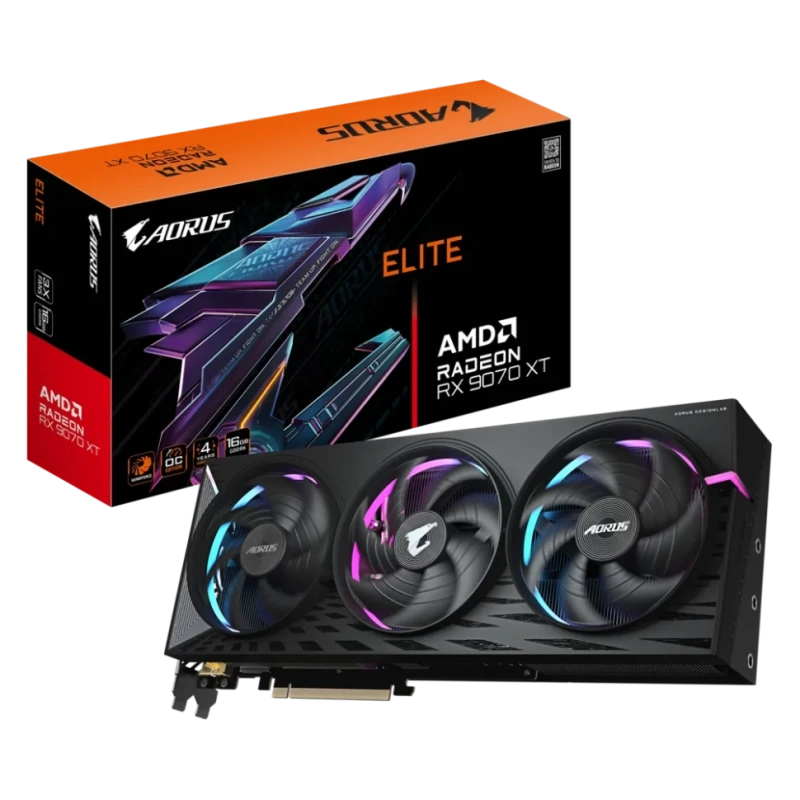 Видеокарта Gigabyte (GV-R9070XTAORUS E-16GD) Radeon RX 9070 XT 16GB AORUS E