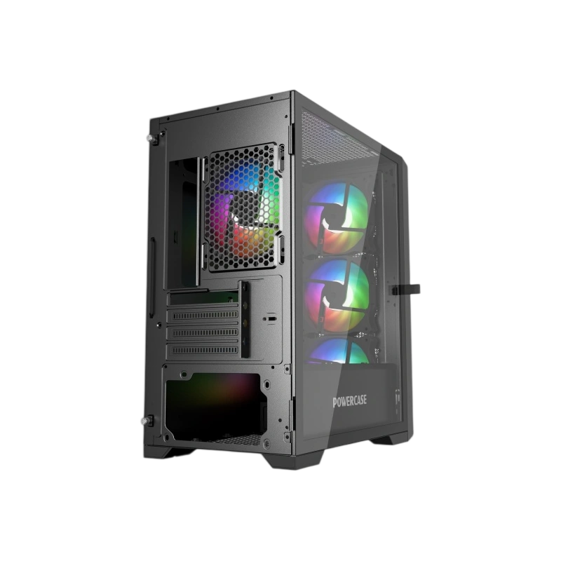 Компьютерный корпус Powercase ByteFlow Micro TG ARGB Black (CAMBFB-A4)