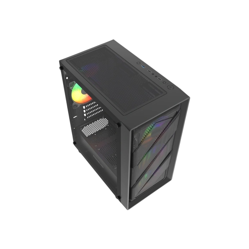 Компьютерный корпус Powercase Mistral Micro EM21 TG FRGB Black (CMMEM21B-L4)