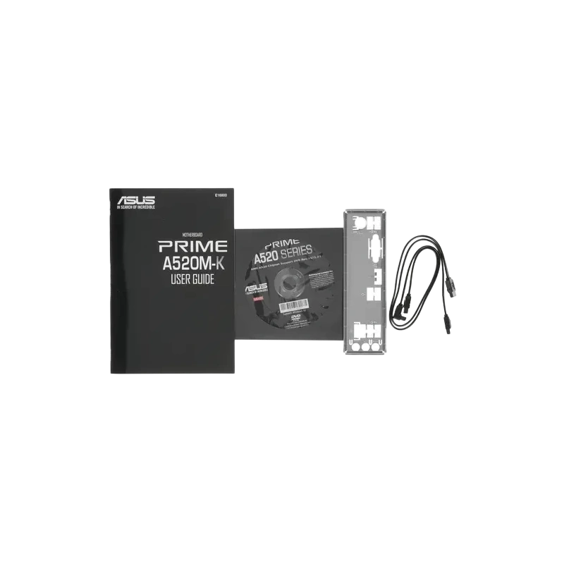 Материнская плата ASUS PRIME A520M-K x кабель SATA, диск с ПО, документация, задняя планка, крепеж для разъема M.2