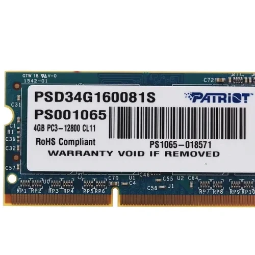 Оперативная память 4 Gb 1600 MHz PATRIOT SL (PSD34G160081S)