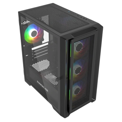 Компьютерный корпус Powercase ALISIO Micro X4B V2 TG ARGB Black (CAMCXB-A4)