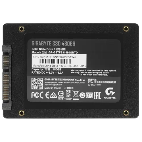 Твердотельный накопитель Gigabyte 480 Gb (GP-GSTFS31480GNTD) BOX