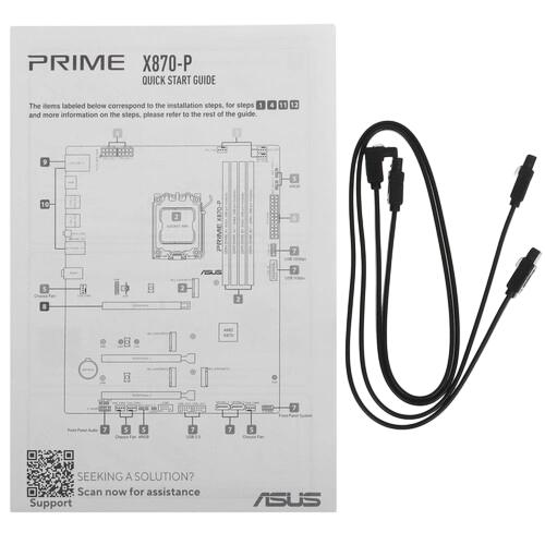 Материнская плата ASUS PRIME X870-P (90MB1IT0-M0EAY0) 2 x кабель SATA, документация
