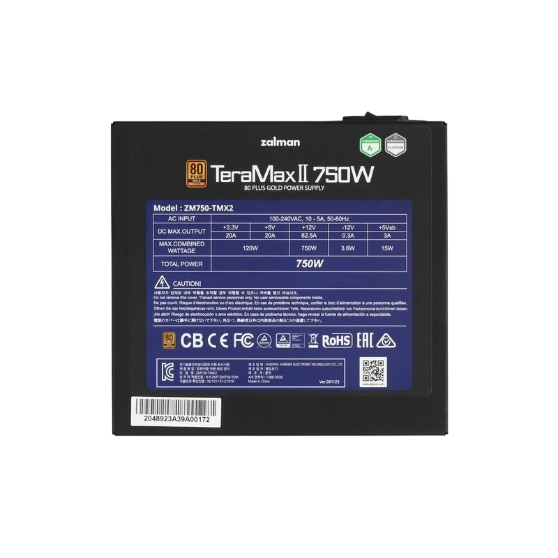 Блок питания Zalman 750W (ZM750-TMX2) 16 Pin (PCIe 5.0 Connector Cable Details) документация, комплект кабелей