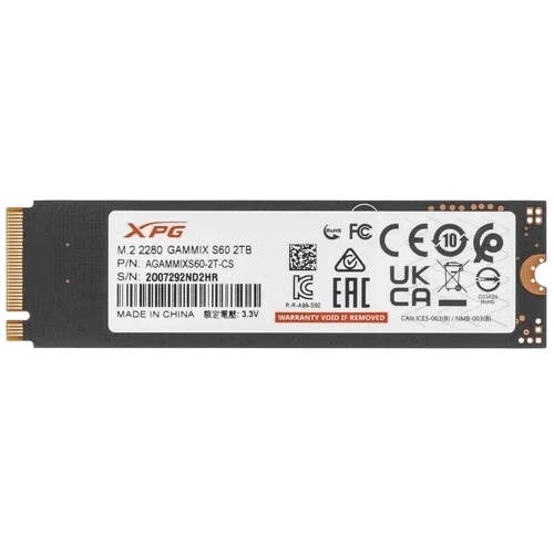 Твердотельный накопитель ADATA XPG 2000 Gb S60 Gray (AGAMMIXS60-2T-CS) BOX