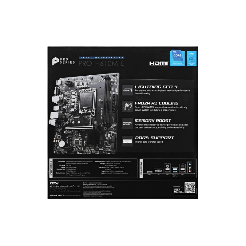 Материнская плата MSI PRO H610M-E