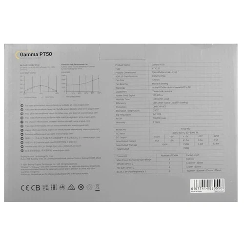 Блок питания Ocypus 750W Gamma P750 (Gamma-P750-W1HDBK024X-EU)