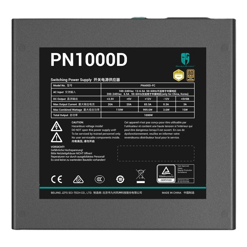 Блок питания Deepcool 1000W GAMERSTORM PN1000D 16 Pin (PCIe 5.0 Connector Cable Details) документация, кабельные стяжки, комплект крепежа