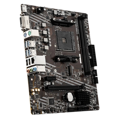 Материнская плата MSI A520M-A PRO x кабель SATA, диск с ПО, документация, задняя планка