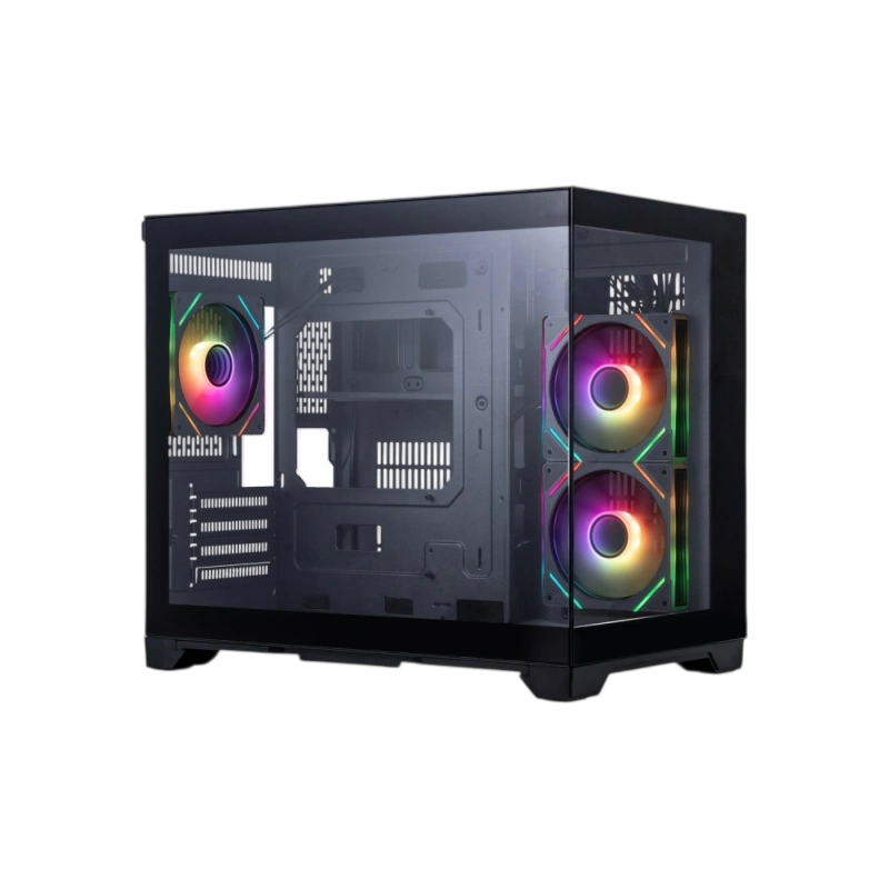 Компьютерный корпус 1STPLAYER MEGAVIEW MV6-TP ARGB Black (MV6-TP-BK-2FC7R-1FC7)