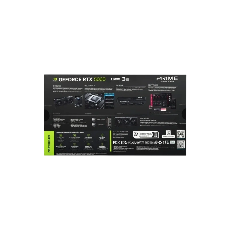 Видеокарта ASUS (PRIME-RTX5060-O8G) GeForce RTX 5060 8GB PRIME OC (90YV0N10-M0NA00)