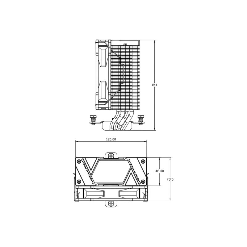 Кулер для процессора Thermalright Assassin Spirit 120 Vision ARGB Black (TRAS120VAB)