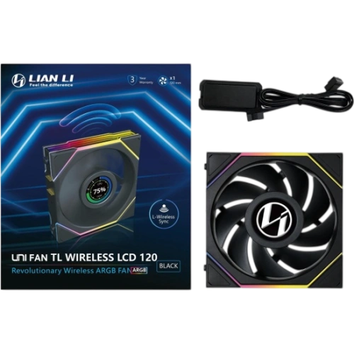 Вентилятор для корпуса Lian Li UNI FAN TL WIRELESS LCD 120 12TLLCD1W1B BLACK (G99.12TLLCD1W1B.R0)