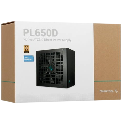 Блок питания Deepcool 650W PL650D (R-PL650D-FC0B-WDEU-V2) 16 Pin (PCIe 5.0 Connector Cable Details) документация, комплект крепежа