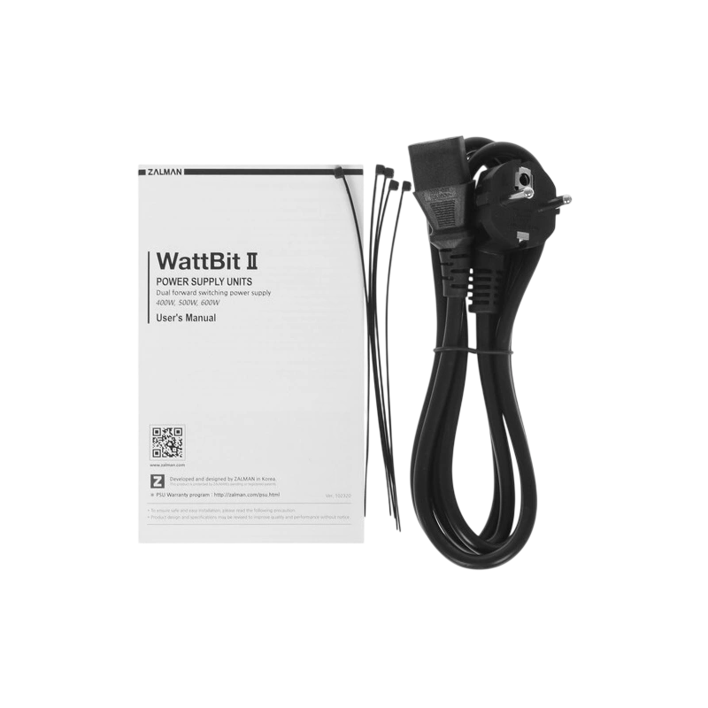 Блок питания Zalman 500W Wattbit II (ZM500-XEII) документация, комплект крепежа