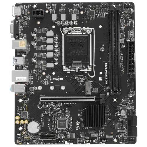 Материнская плата MSI PRO B760M-E DDR4 документация, задняя планка, кабель SATA, крепеж для разъема M.2