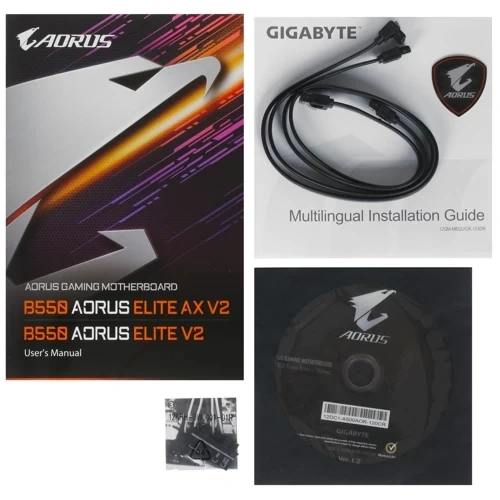 Материнская плата Gigabyte B550 AORUS ELITE V2 x кабель SATA