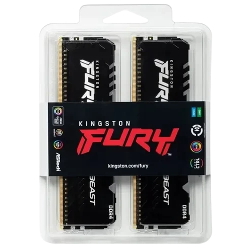 Оперативная память 32 Gb 3200 MHz Kingston FURY Beast RGB XMP Black (KF432C16BB12AK2/32)