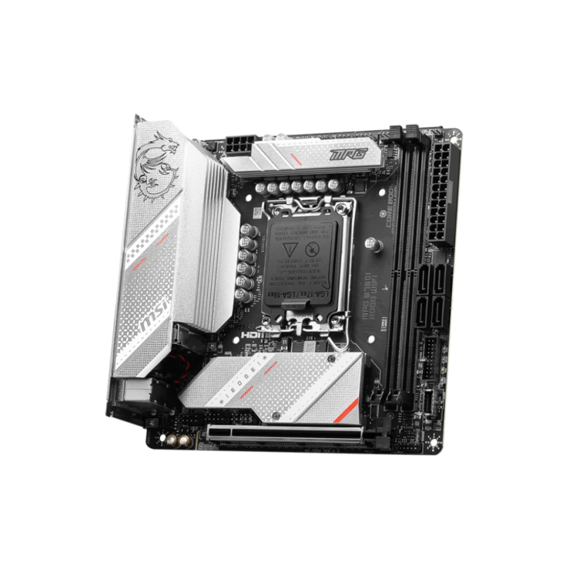 Материнская плата MSI MPG B760I EDGE WIFI антенна Wi-Fi, документация, кабель SATA, комплект наклеек, крепеж для разъема M.2, удлинитель для RGB
