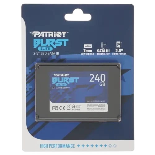 Твердотельный накопитель Patriot 240 Gb BURST Elite (PBE240GS25SSDR) BOX