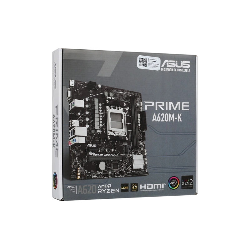Материнская плата ASUS PRIME A620M-K (90MB1F40-M0EAY0) x кабель SATA, документация, задняя планка