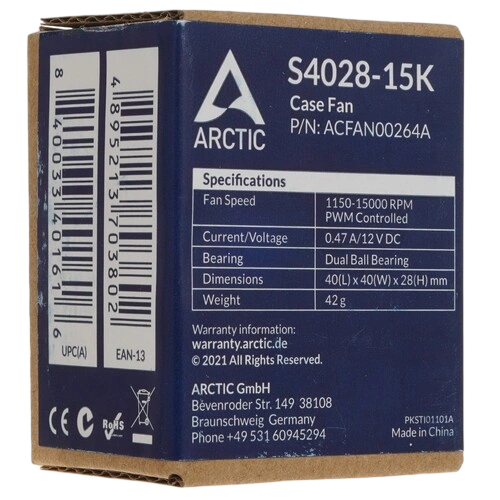 Вентилятор для корпуса Arctic Cooling S4028-15K ACFAN00264A комплект крепежа
