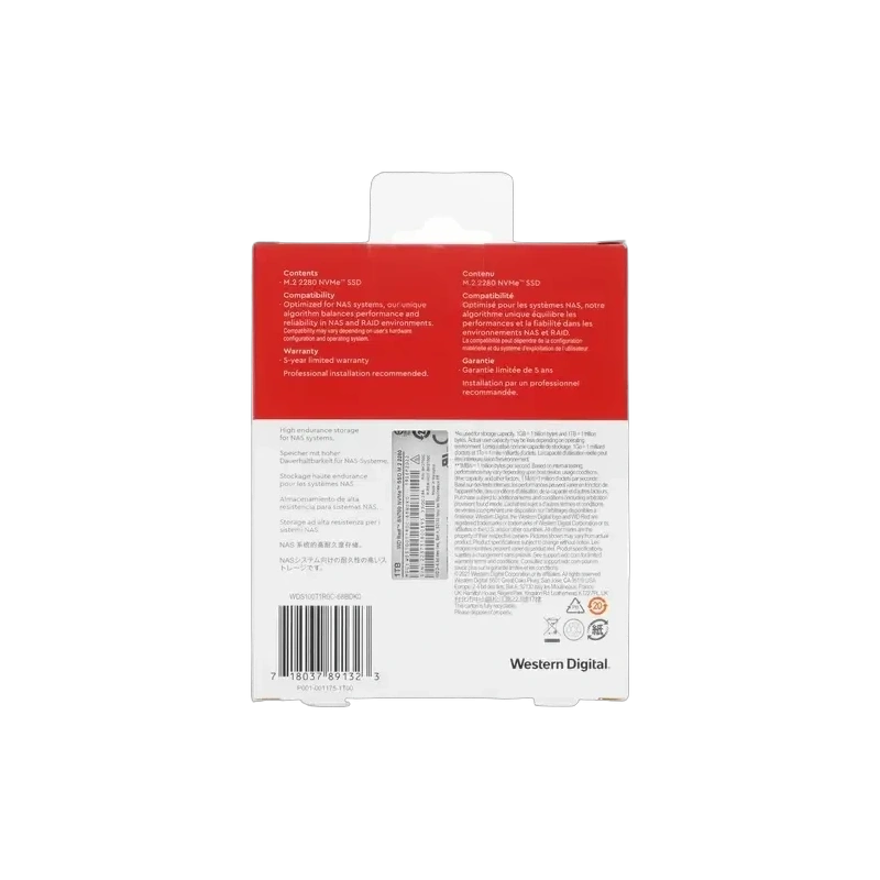 Твердотельный накопитель Western Digital 1000 Gb Red (WDS100T1R0C) BOX