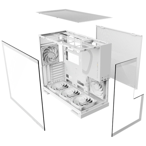 Компьютерный корпус Geometric Future Model 5 ARGB White with fans (1AM5WKWT01100)