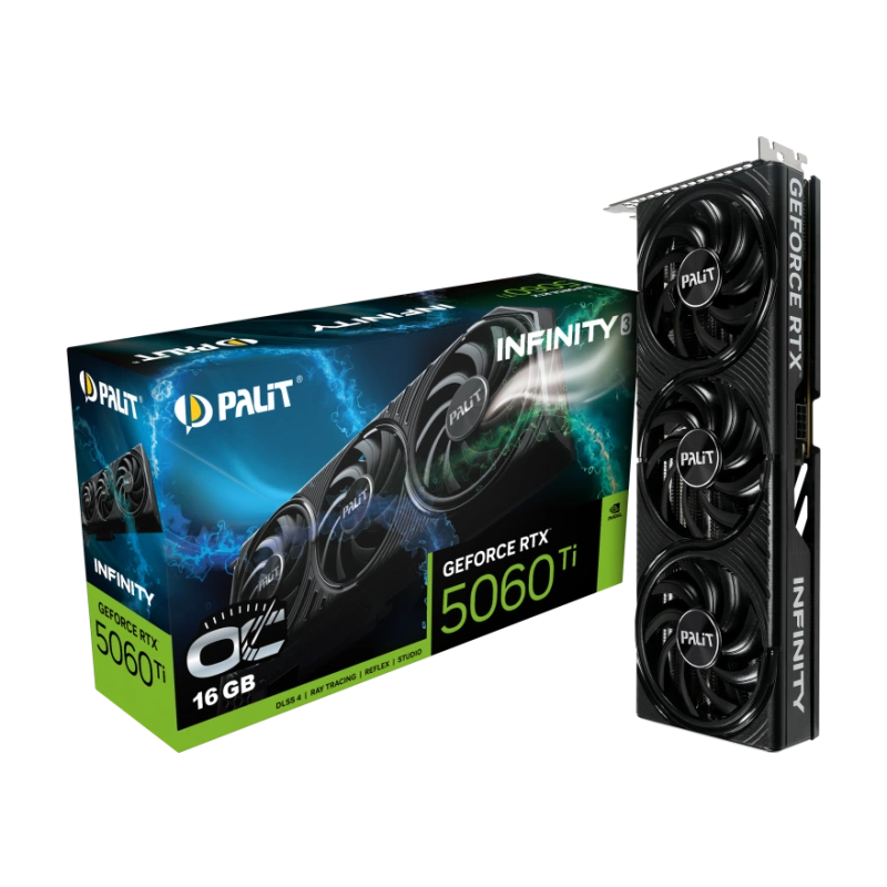 Видеокарта Palit (NE7506TS19T1-GB2061S) GeForce RTX 5060 TI 16GB INFINITY 3 OC