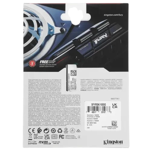 Твердотельный накопитель Kingston 1000 Gb FURY RENEGADE (SFYRSK/1000G)