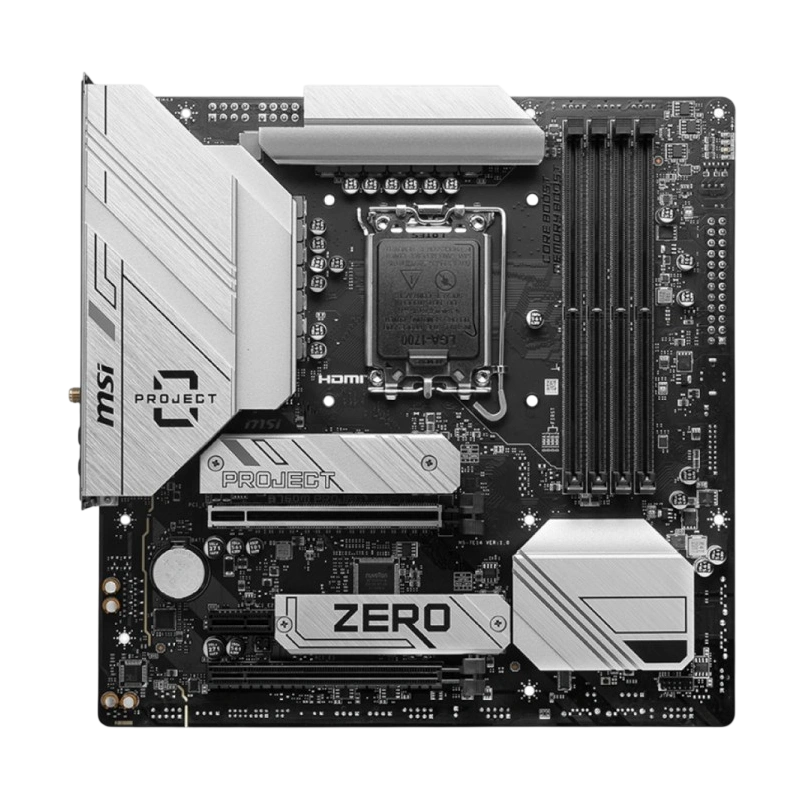 Материнская плата MSI B760M PROJECT ZERO антенна Wi-Fi, документация, кабель SATA, крепеж для разъема M.2