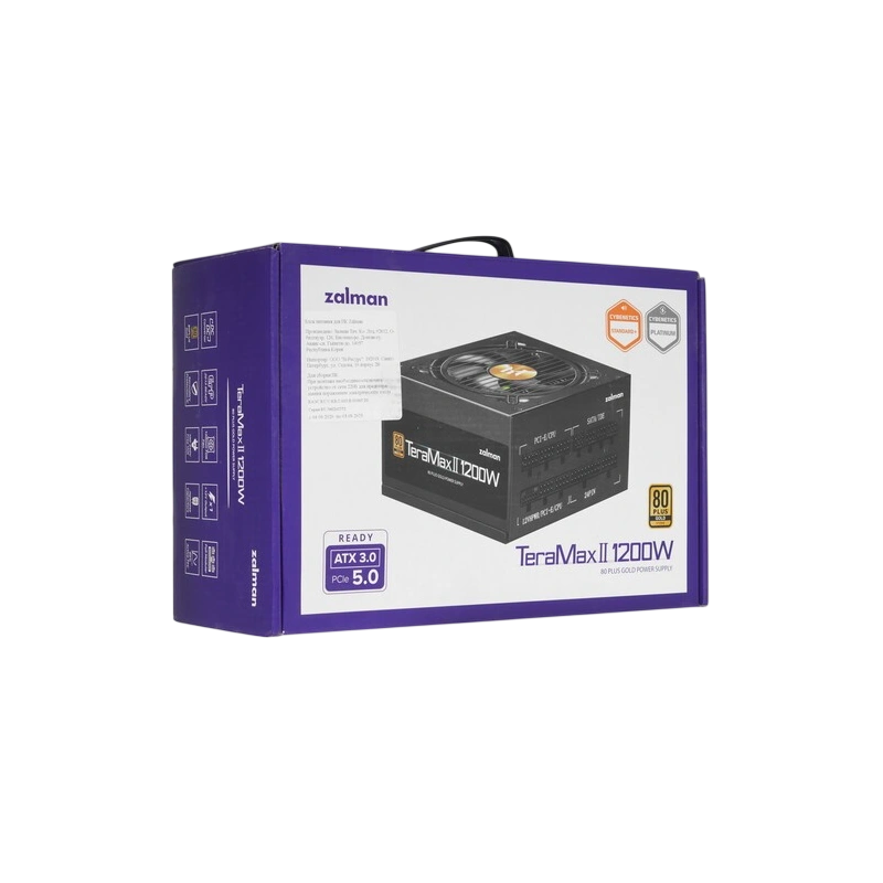 Блок питания Zalman 1200W TeraMax2 (ZM1200-TMX2) 16 Pin (PCIe 5.0 Connector Cable Details) кабельные стяжки, комплект кабелей