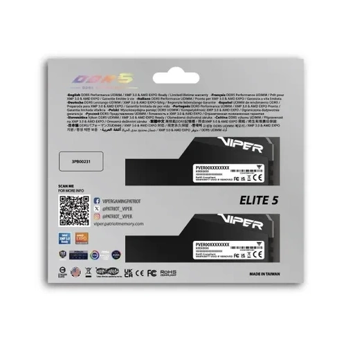 Оперативная память 32 Gb 6000 MHz PATRIOT Viper Elite 5 Ultra RGB Black (VEUR532G6028K)
