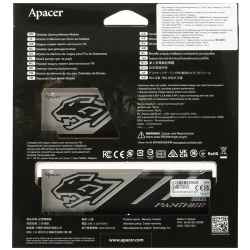 Оперативная память 32 Gb 6000 MHz Apacer Panther OC Black/White (AH5U32G60C6227BAA-2)
