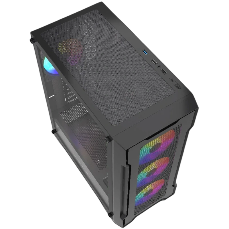 Компьютерный корпус Powercase Mistral X4B FRGB TG Black (CMXB-L4)