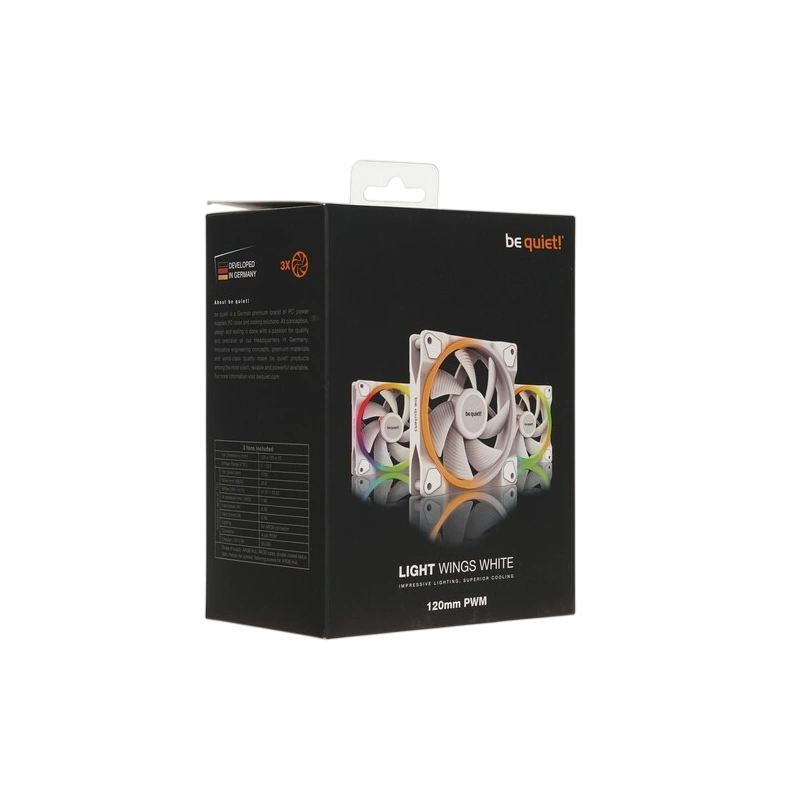 Комплект вентиляторов Be Quiet! LIGHT WINGS RGB White BL100 документация, комплект крепежа