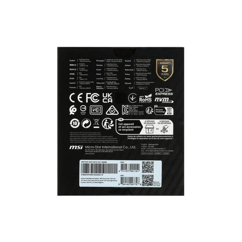 Твердотельный накопитель MSI 240 Gb SPATIUM S270 (S78-440N070-P83) BOX
