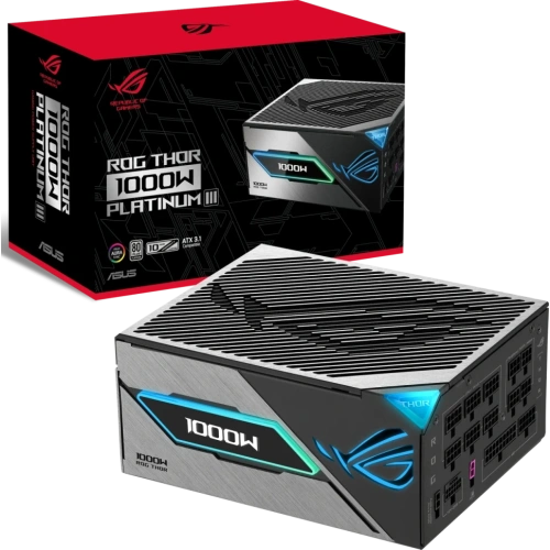 Блок питания ASUS 1000W ROG-THOR-1000P3-GAMING документация, кабельные стяжки, кабель синхронизации RGB-подсветки, комплект кабелей