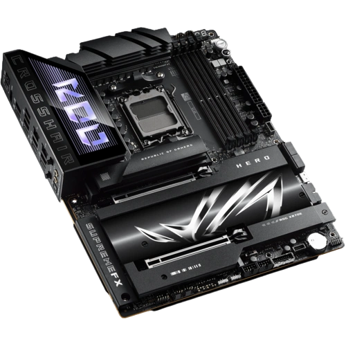 Материнская плата ASUS ROG CROSSHAIR X870E HERO (90MB1IE0-M0EAY0) 4 x кабель SATA, Q-коннектор, USB Flash с ПО, антенна Wi-Fi, документация, комплект наклеек, комплект термопрокладок, крепеж для разъема M.2, открывалка для бутылок, стяжки для кабелей, удл