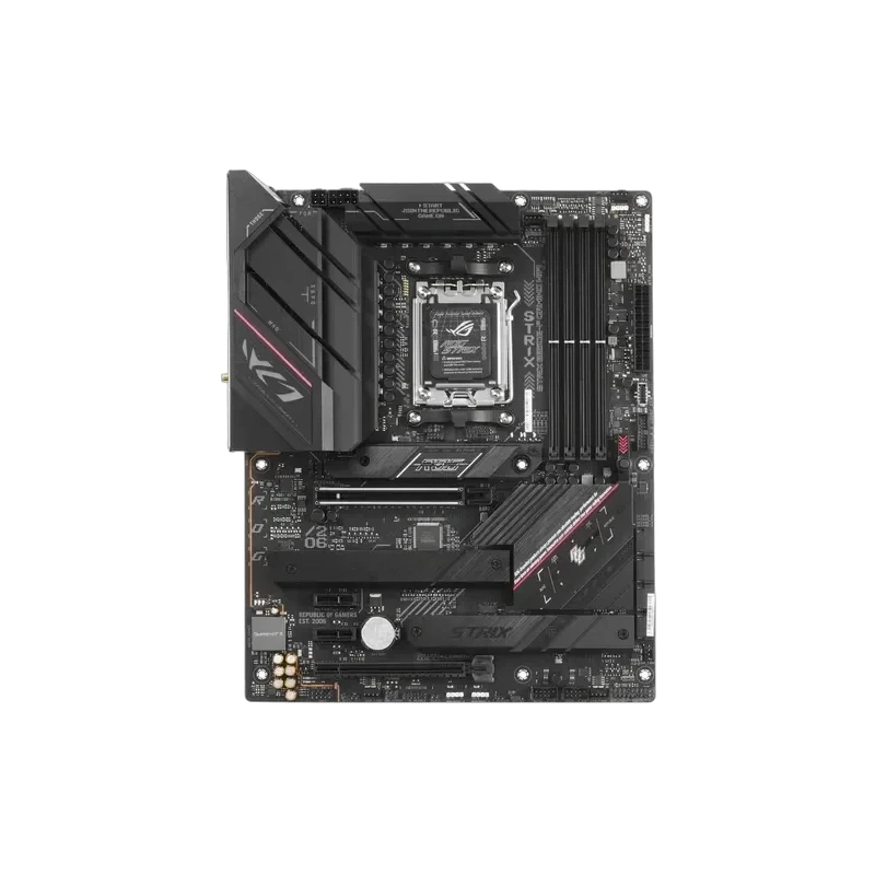 Материнская плата ASUS ROG STRIX B650E-F GAMING WIFI (90MB1BQ0-M0EAY0) 2 x кабель SATA, антенна Wi-Fi, брелок, документация, комплект наклеек, стяжки для кабелей