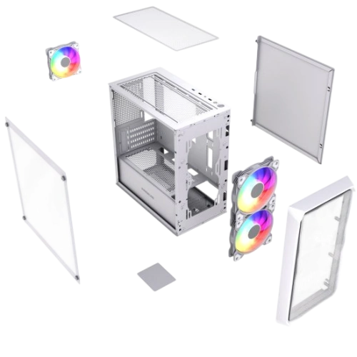Компьютерный корпус Powercase Mistral Micro A3W TG ARGB V2 White (CMMAW-A3-V2)
