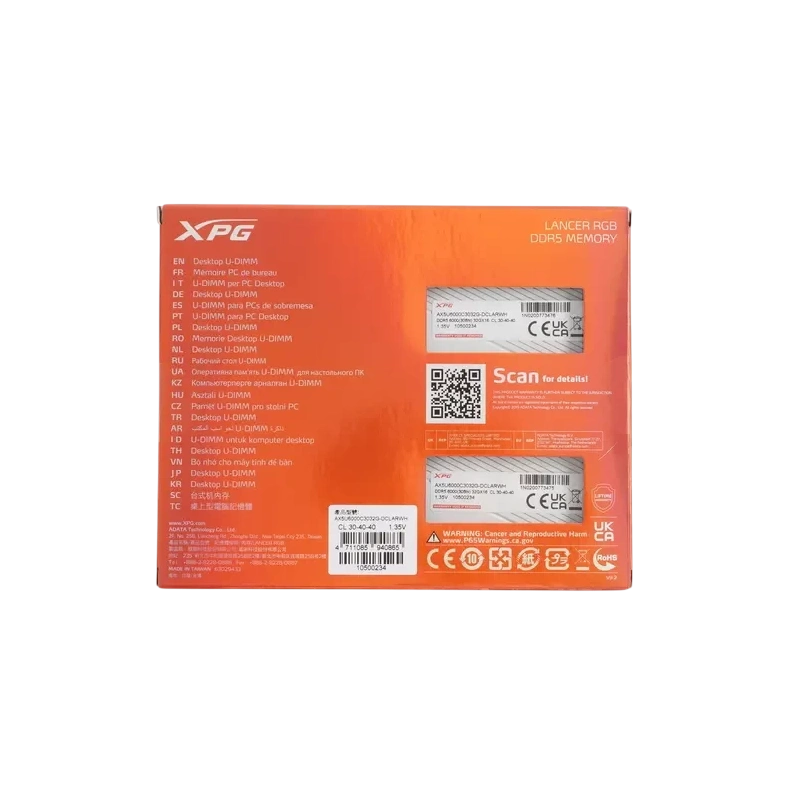 Оперативная память 64 Gb 6000 MHz ADATA XPG LANCER RGB (AX5U6000C3032G-DCLARWH)