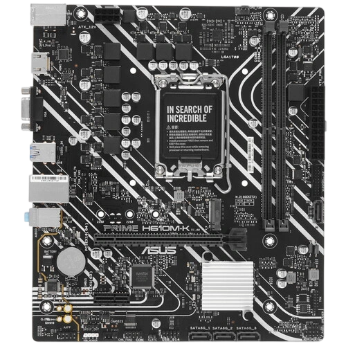 Материнская плата ASUS PRIME H610M-K (90MB1GA0-M0EAY0) 2 x кабель SATA, документация, задняя планка