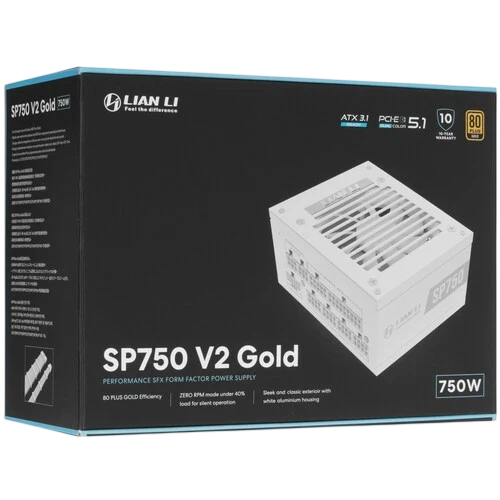Блок питания Lian Li 750W SP750 V2 White (G9P.SP0750G.W000.RU) 16 Pin (PCIe 5.1 Connector Cable Details) документация, кабельные стяжки, комплект кабелей, комплект крепежа