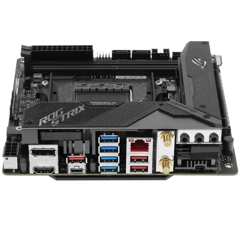 Материнская плата ASUS ROG STRIX X570-I GAMING 4 x кабель SATA, антенна Wi-Fi, диск с ПО, документация, задняя планка, удлинитель для ARGB
