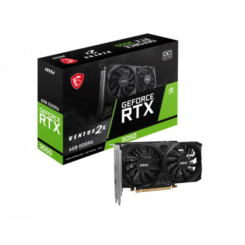 Видеокарта MSI (RTX 3050 VENTUS 2X E 6G OC) GeForce RTX 3050 6GB VENTUS 2X E OC